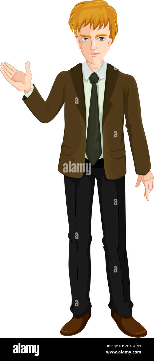 Un homme d'affaires intelligent sur fond blanc Illustration de Vecteur