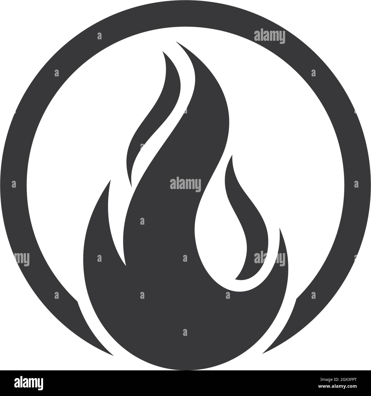 Feu flamme Modèle Logo Icône vecteur Pétrole, gaz et énergie concept logo Illustration de Vecteur