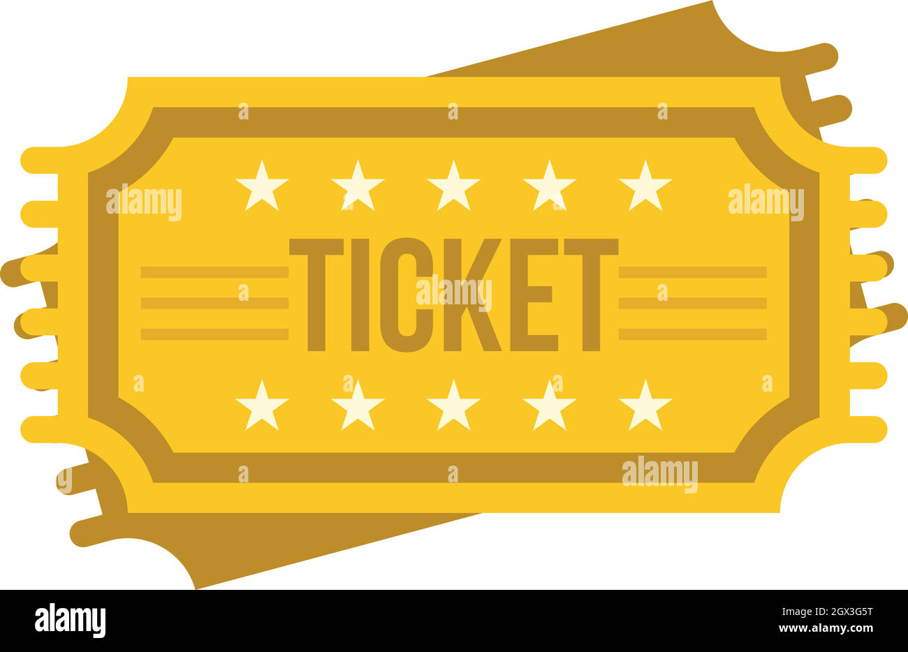 Icône Ticket, style plat Illustration de Vecteur