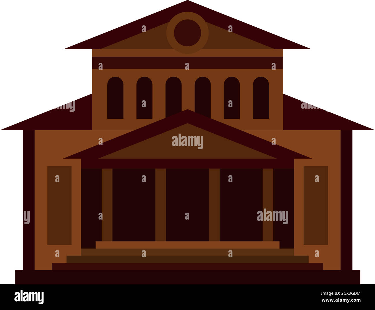 La construction du théâtre, l'icône de style plat Illustration de Vecteur