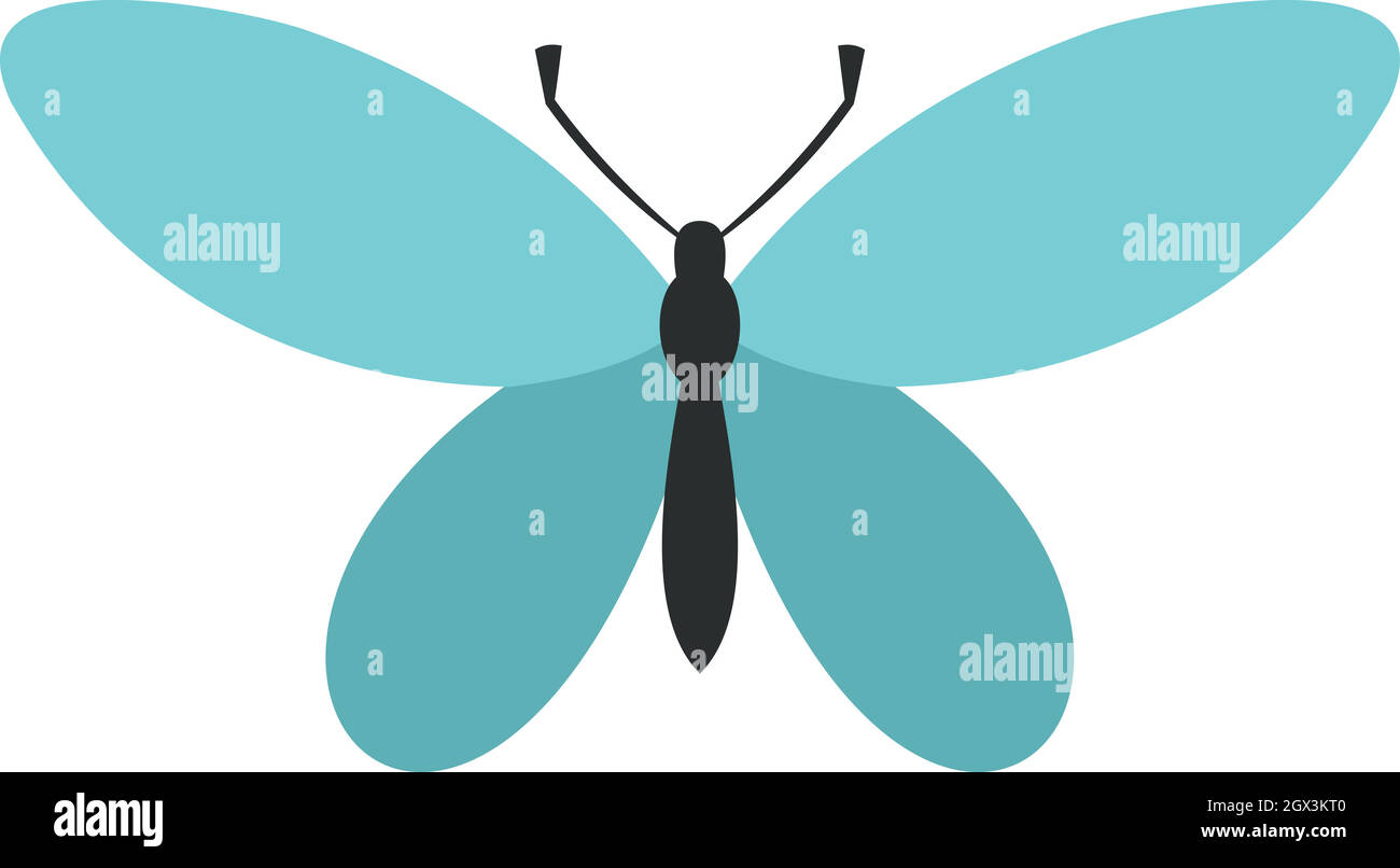 Papillon avec l'icône de style, télévision antennes Illustration de Vecteur