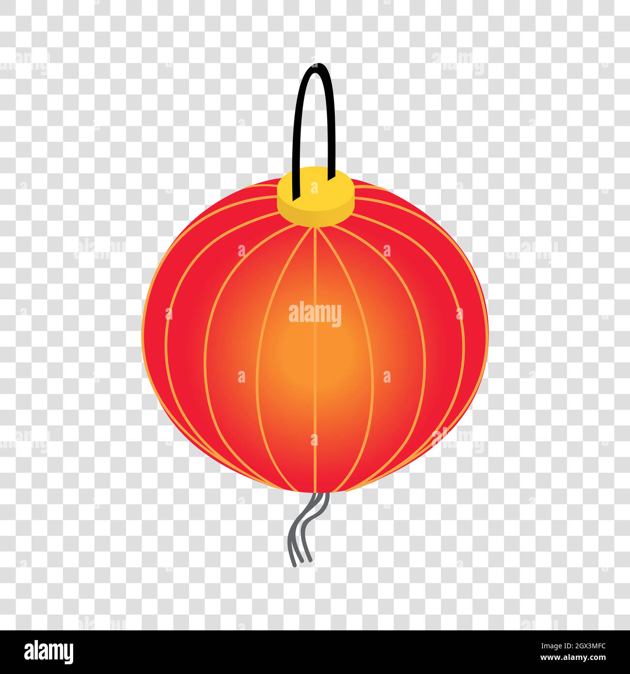 Lanterne de papier icône isométrique Illustration de Vecteur