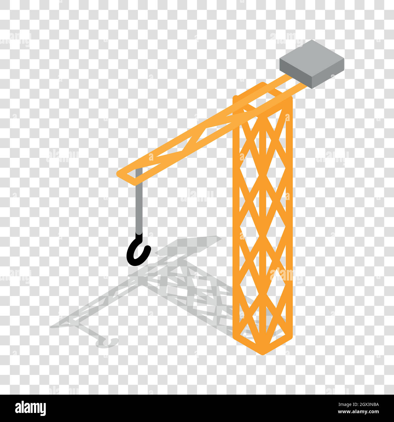 Grue de construction icône isométrique Illustration de Vecteur