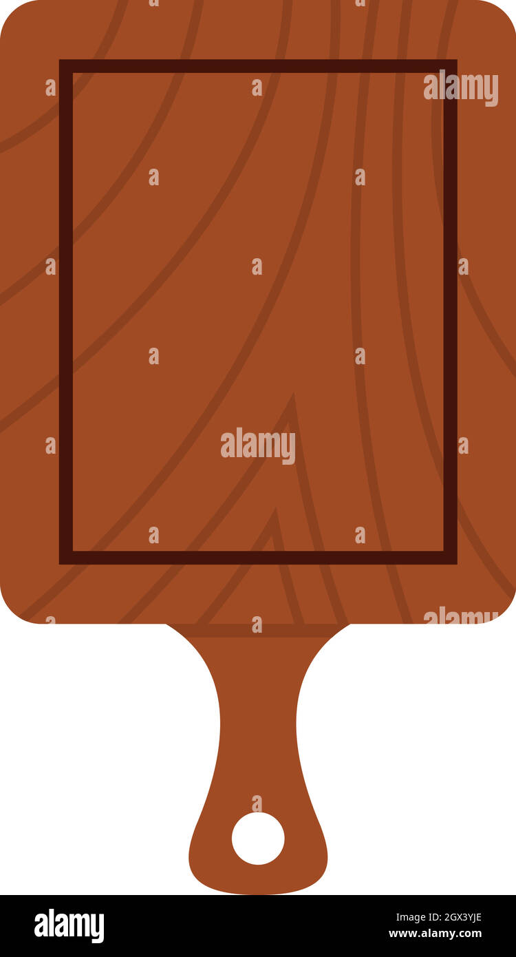 Planche à découper en bois brun, icône de style plat Illustration de Vecteur