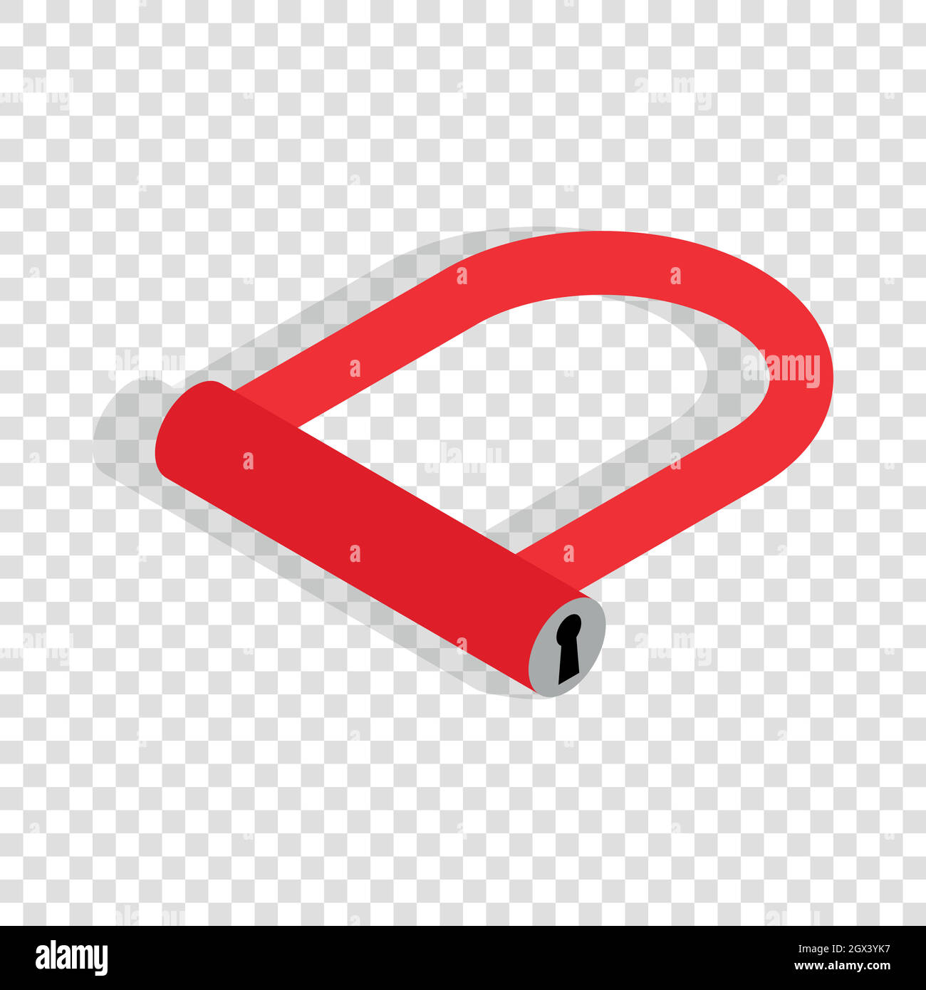 Vélo de verrouillage icône isométrique en forme de U Illustration de Vecteur