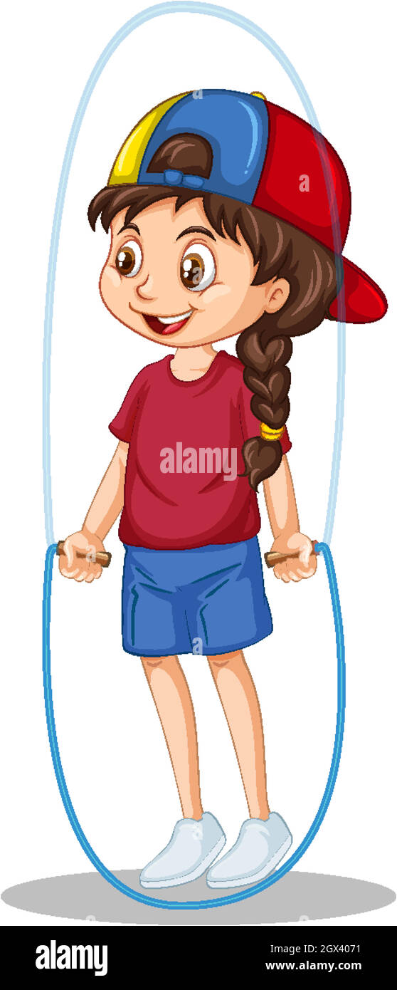 Jeune fille, corde à sauter Banque d'images vectorielles - Alamy