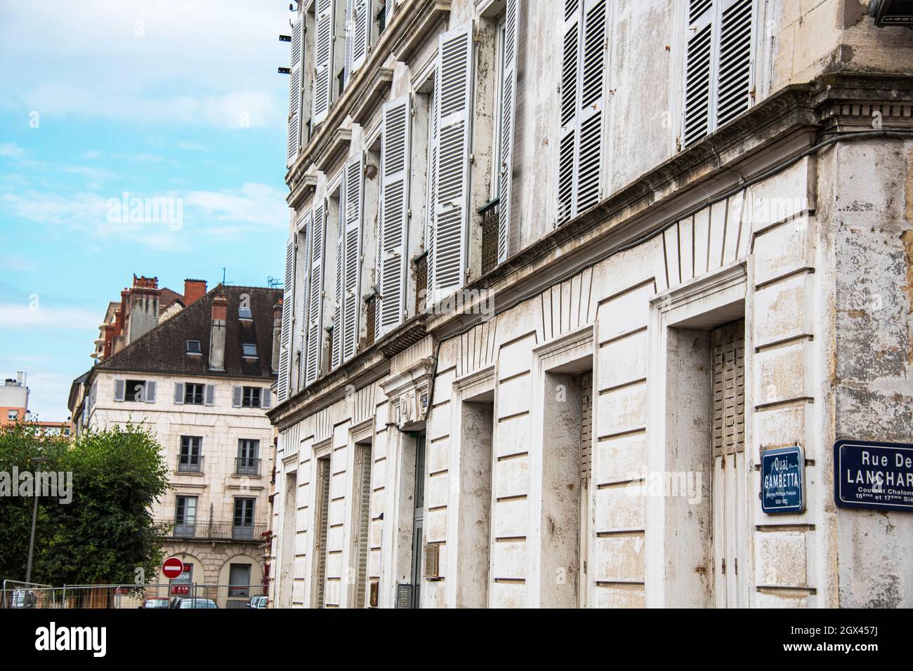 Quai Gambetta, Chalon-sur-Saône, France. Banque D'Images