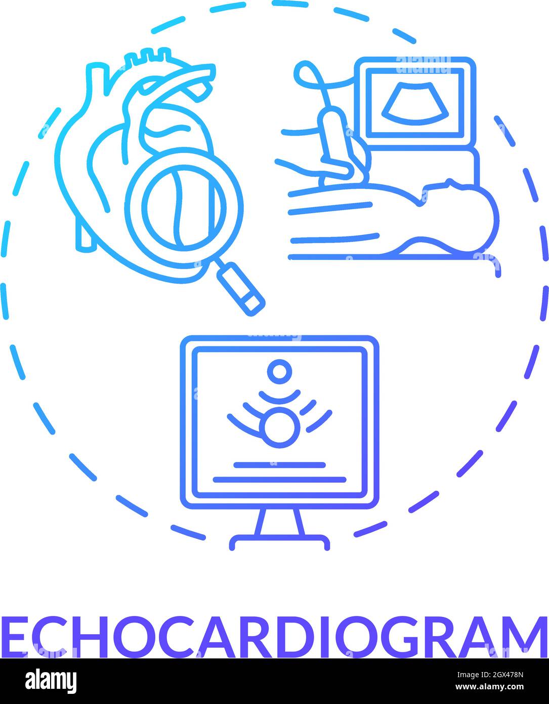 Icône de concept d'échocardiogramme Illustration de Vecteur