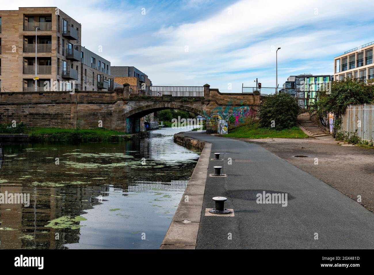 Edimbourg et Glasgow Union Canal, à proximité de la fin à Edimbourg, en Écosse Banque D'Images