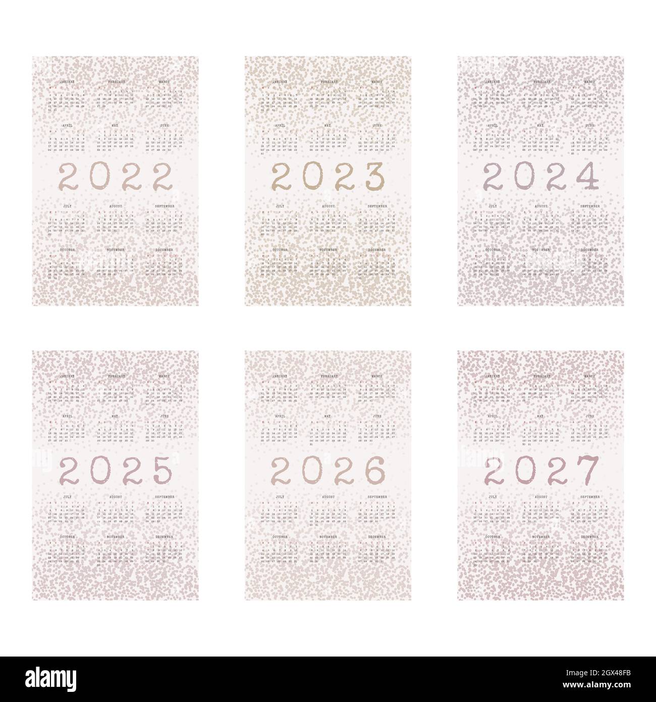 Calendrier Ludique 2023 2024 à Imprimer Calendar 2024 Banque D'images Vectorielles - Alamy