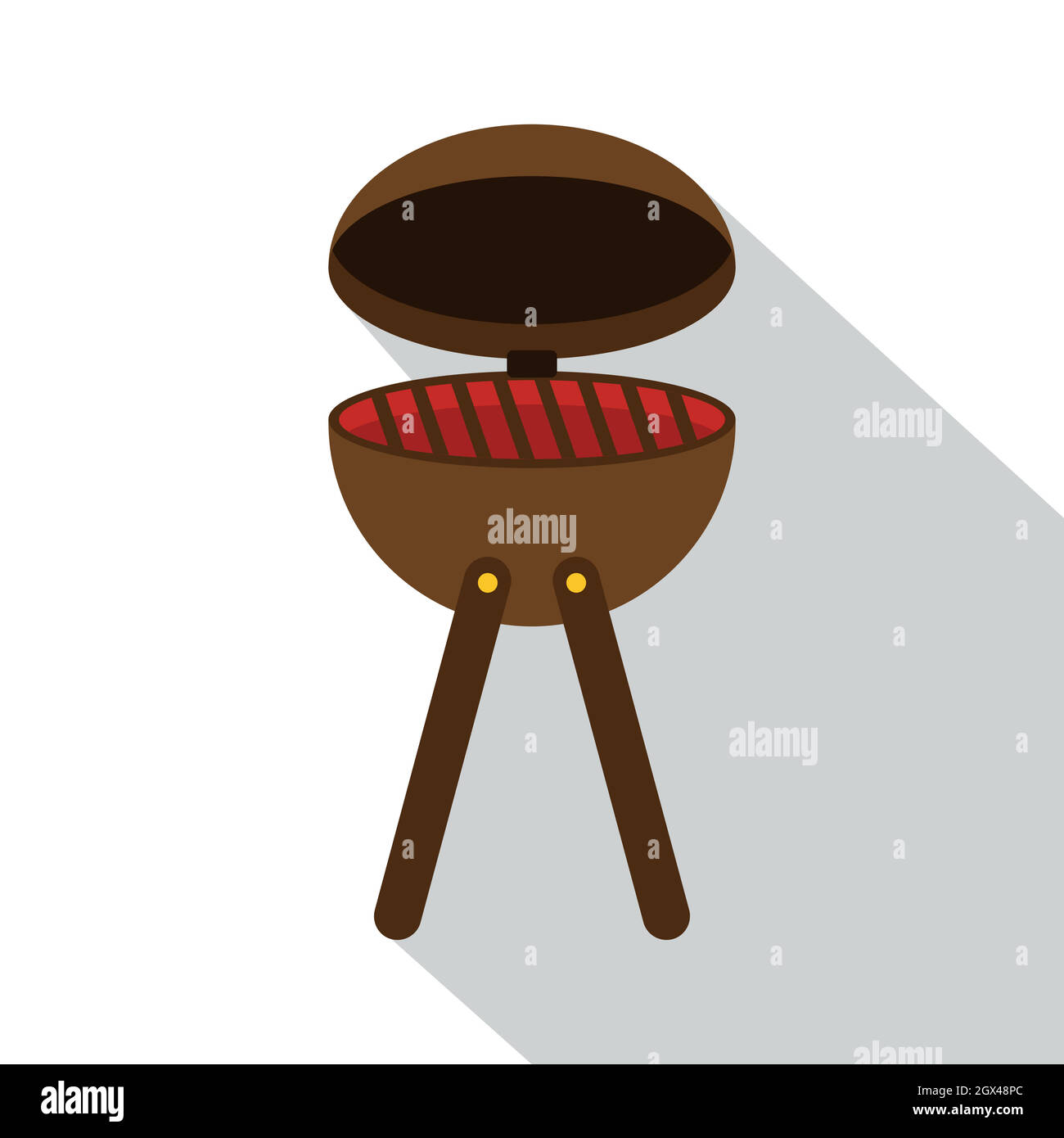 BBQ party grill, icône de style plat Illustration de Vecteur