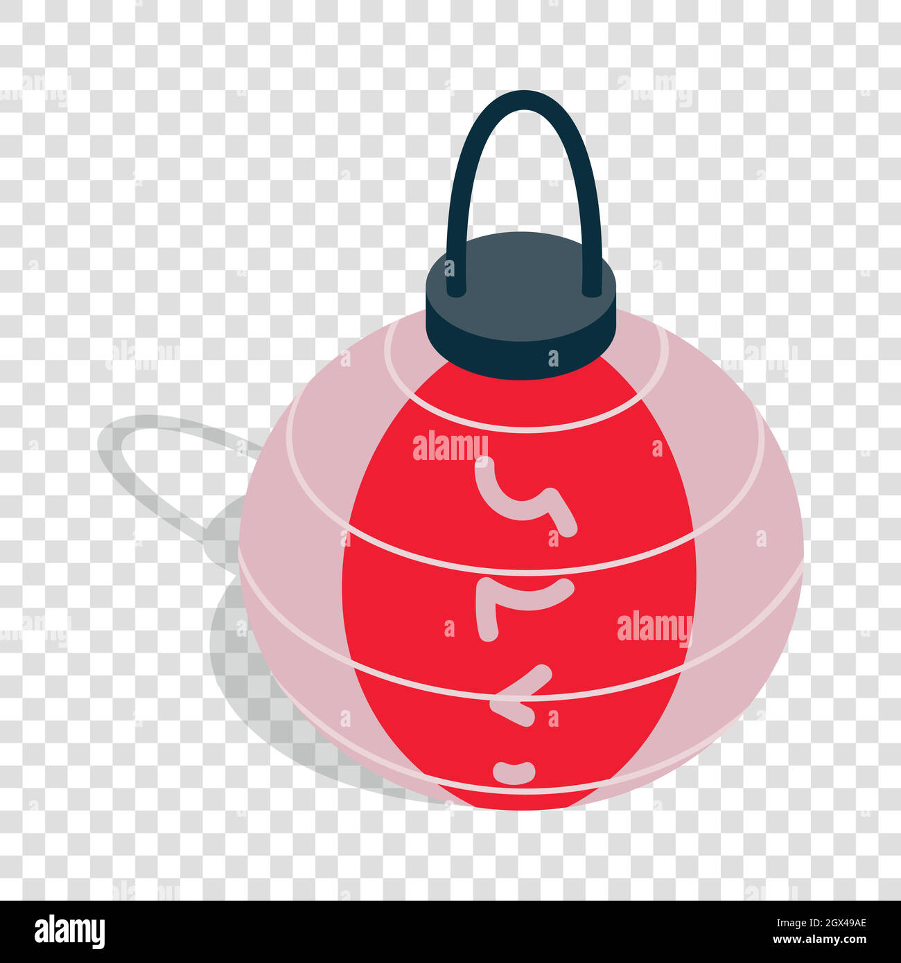 Lanterne orientale colorée icône isométrique Illustration de Vecteur