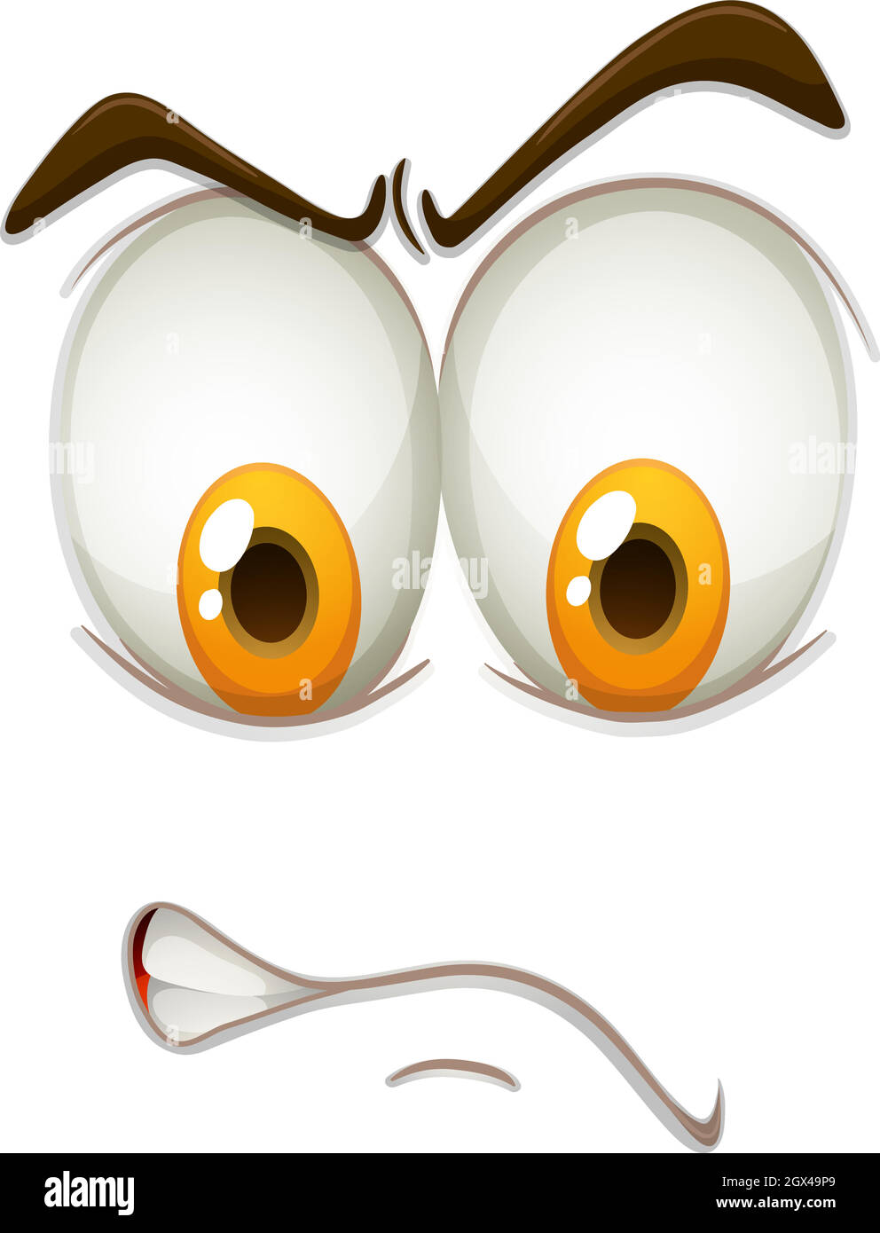 Expression en colère sur un visage Illustration de Vecteur