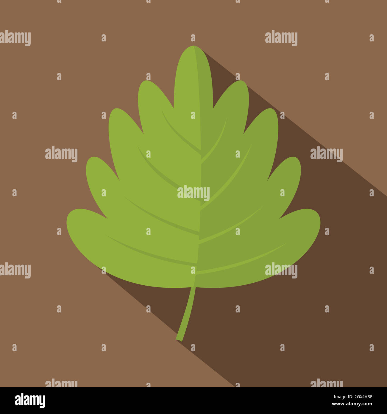 L'icône verte de la feuille d'aubépine, style plat Illustration de Vecteur