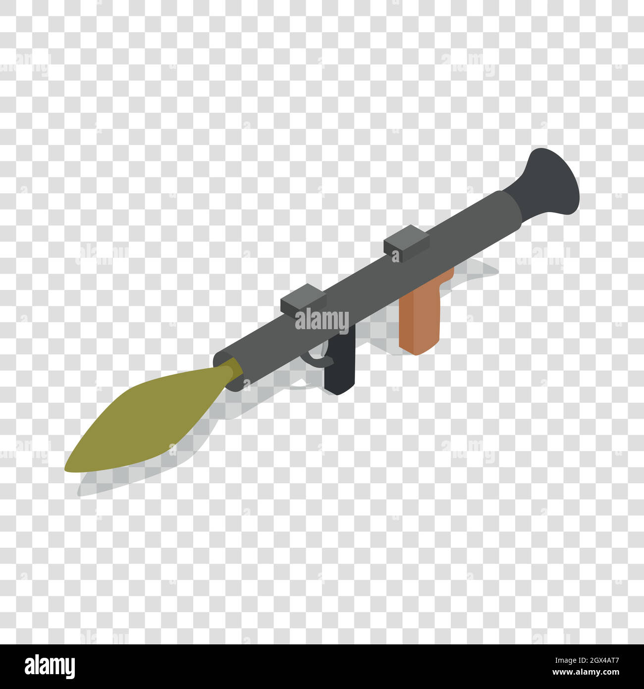 Carabine militaire fusil lance-grenades antichar icône rocket Illustration de Vecteur