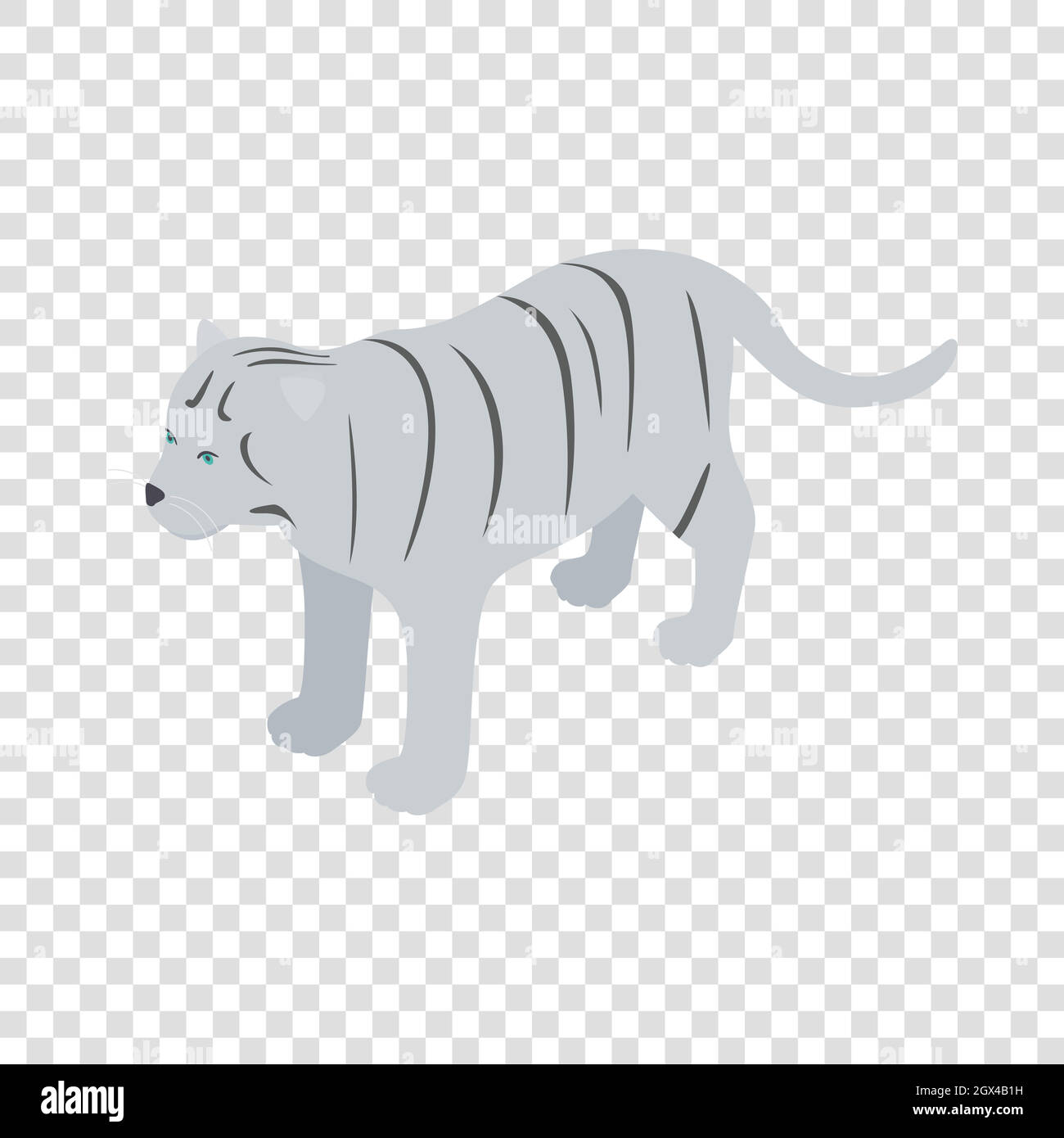 Tigre blanc icône isométrique Illustration de Vecteur