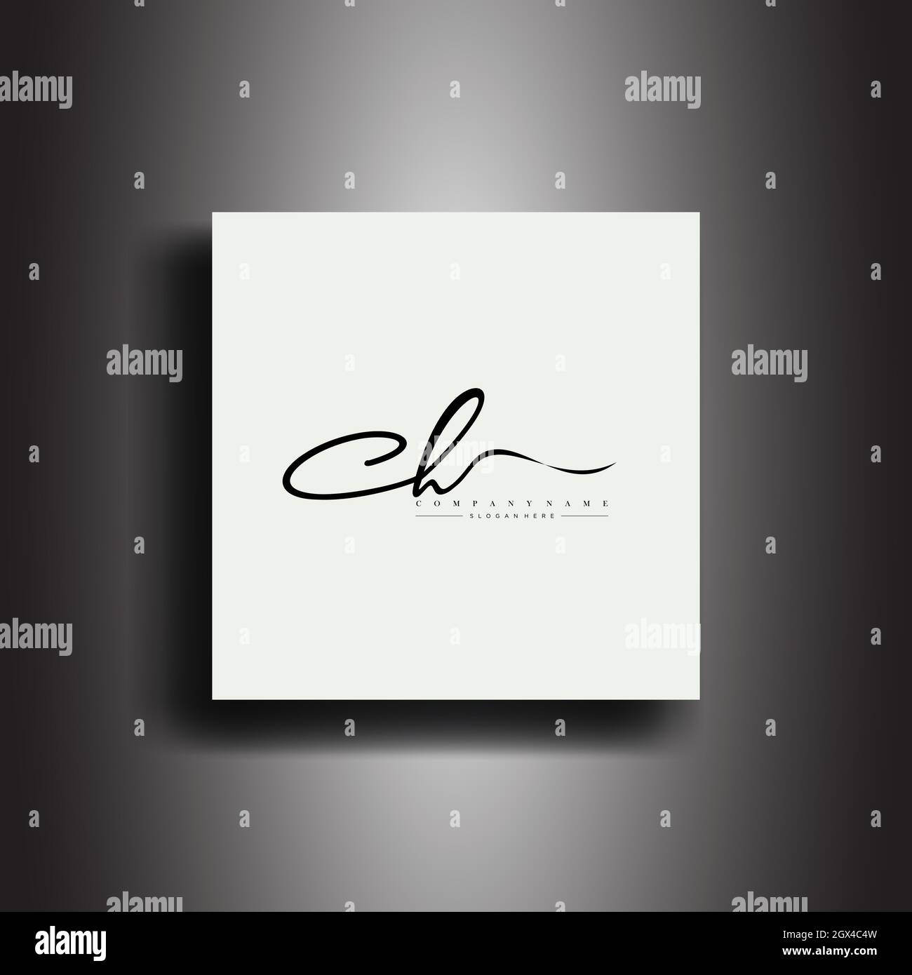 CH monogramme de style Signature.icône de lettrage calligraphique et vecteur d'écriture manuscrite Illustration de Vecteur