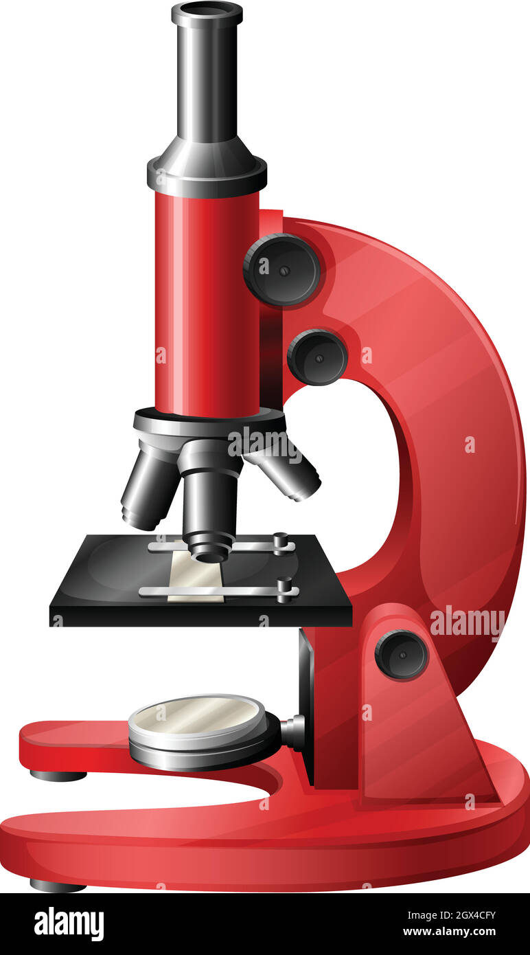 Un microscope rouge Illustration de Vecteur