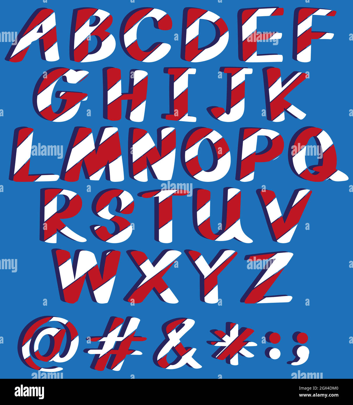 Lettres majuscules de l'alphabet Illustration de Vecteur