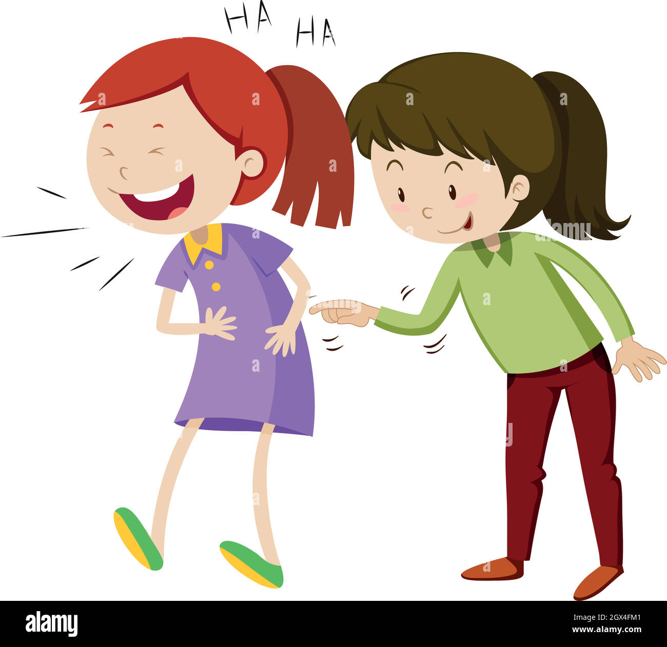 Deux bonnes filles riant Illustration de Vecteur