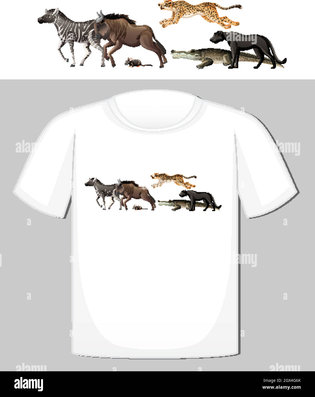 Ensemble de motifs animaux sauvages pour t-shirt Illustration de Vecteur