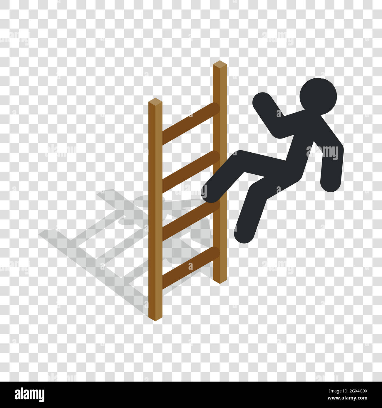 L'homme monte les escaliers icône isométrique Illustration de Vecteur