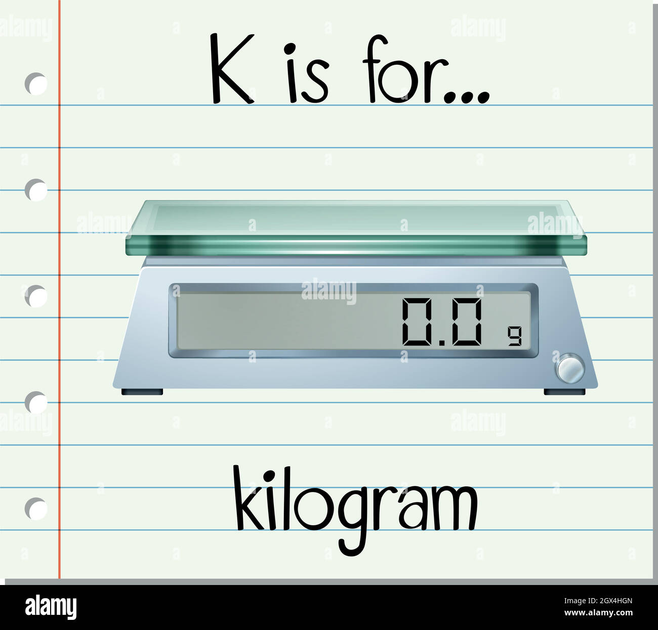 La lettre K de la carte mémoire est le kilogramme Illustration de Vecteur