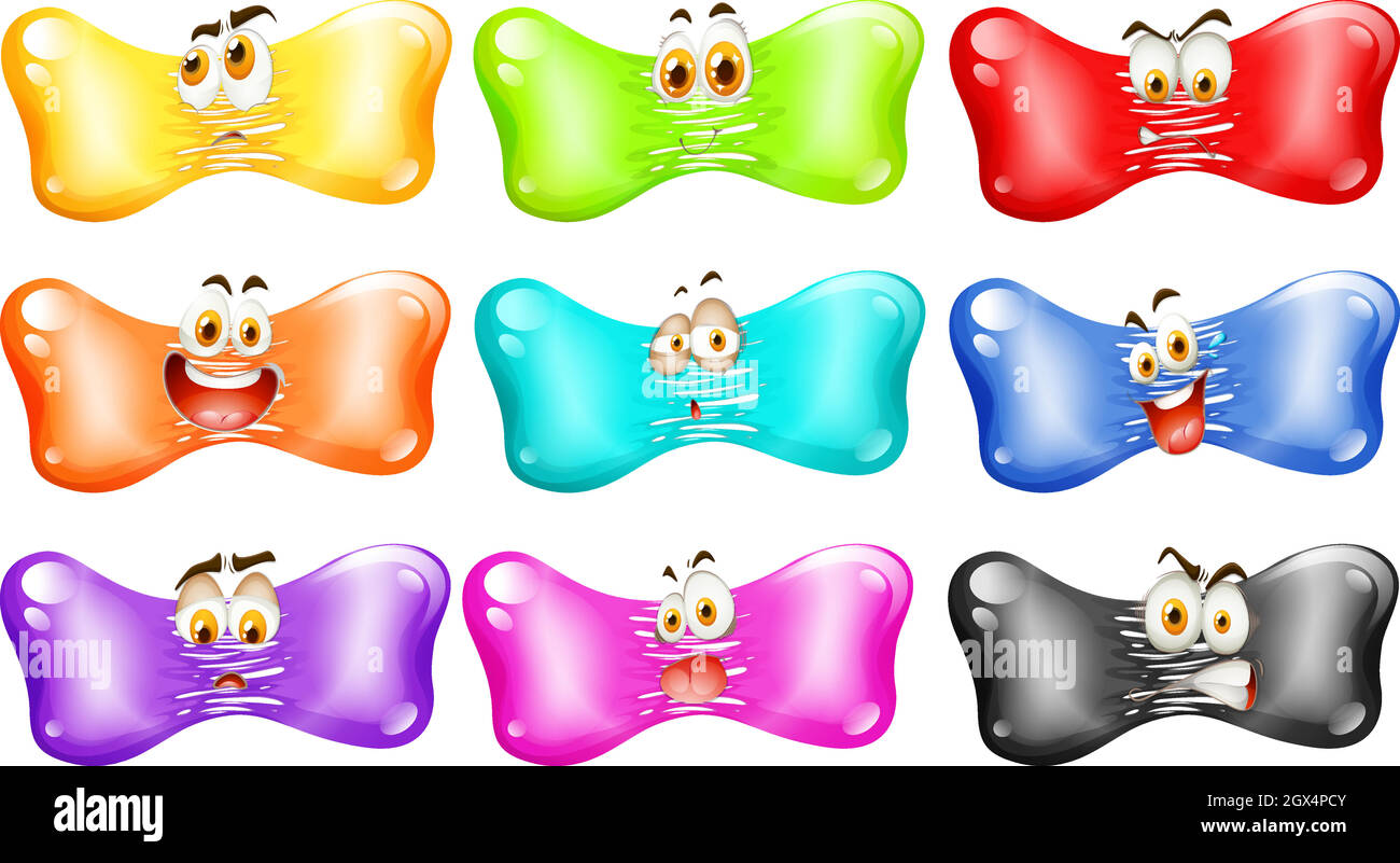 Étirez vos choses avec des expressions du visage Illustration de Vecteur