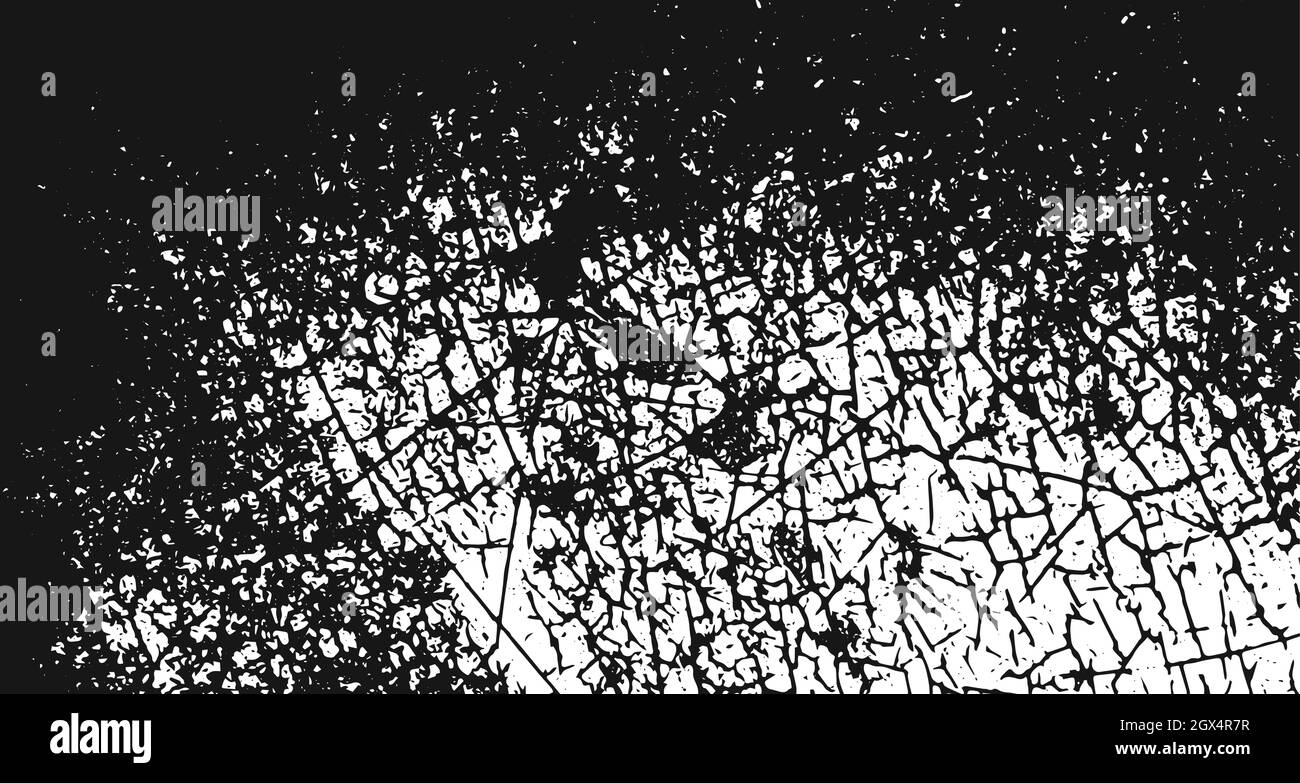 Textures grunge - modèle vectoriel de stock abstrait, superposition avec craquelure, fissures, rayures. Noir et blanc. Illustration de Vecteur