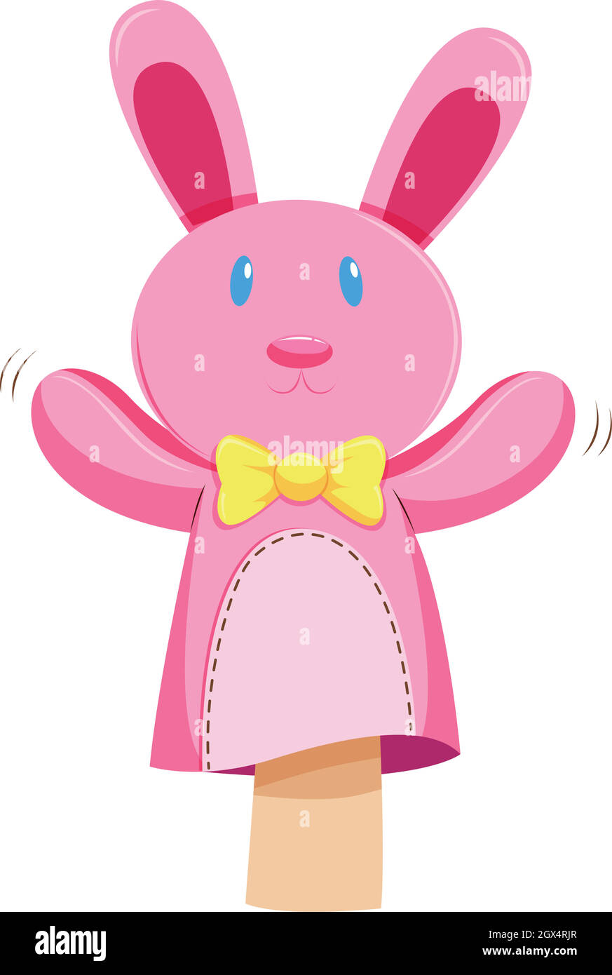 Marionnette de lapin rose Illustration de Vecteur