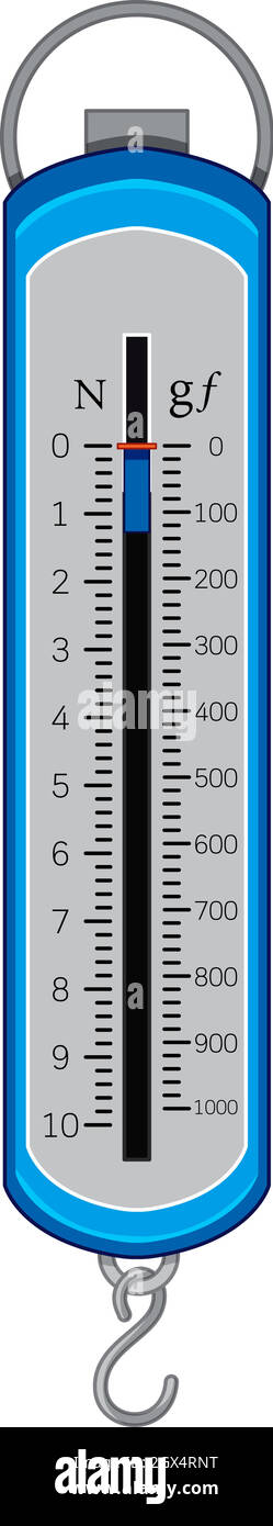 Balance à ressort sur fond blanc Illustration de Vecteur