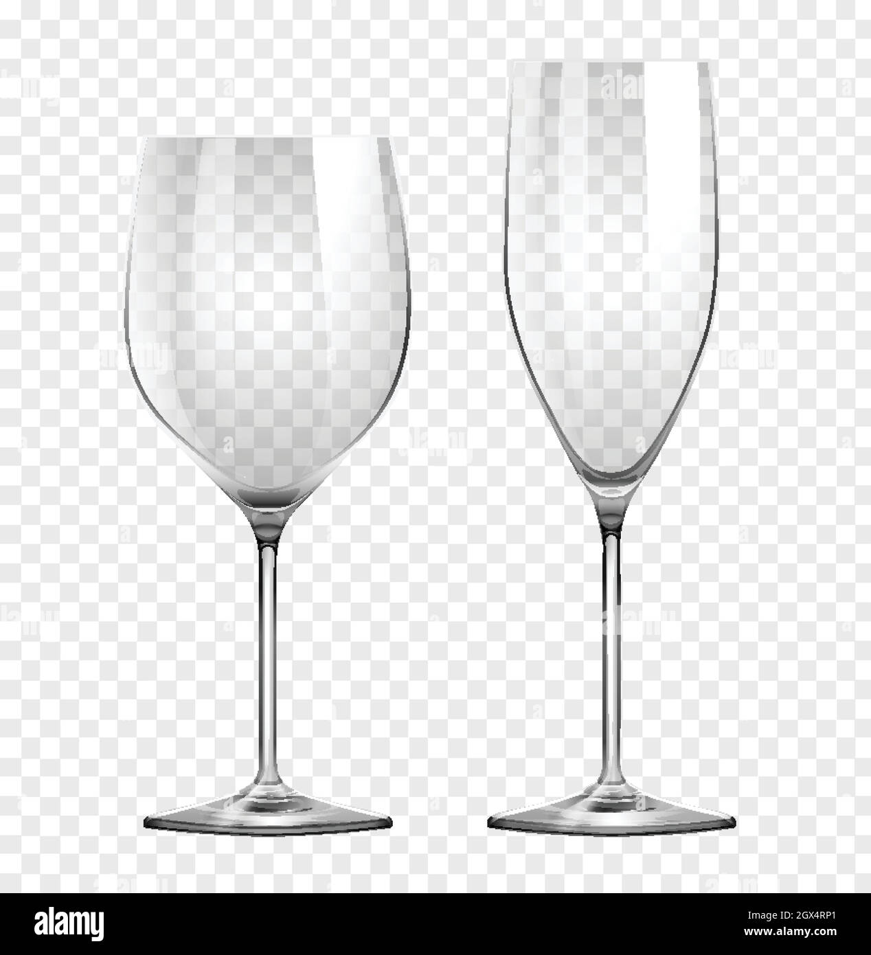 Deux types de verres à vin Illustration de Vecteur