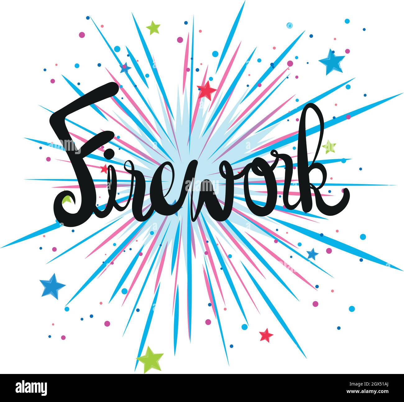 Motif feu d'artifice avec texte Illustration de Vecteur