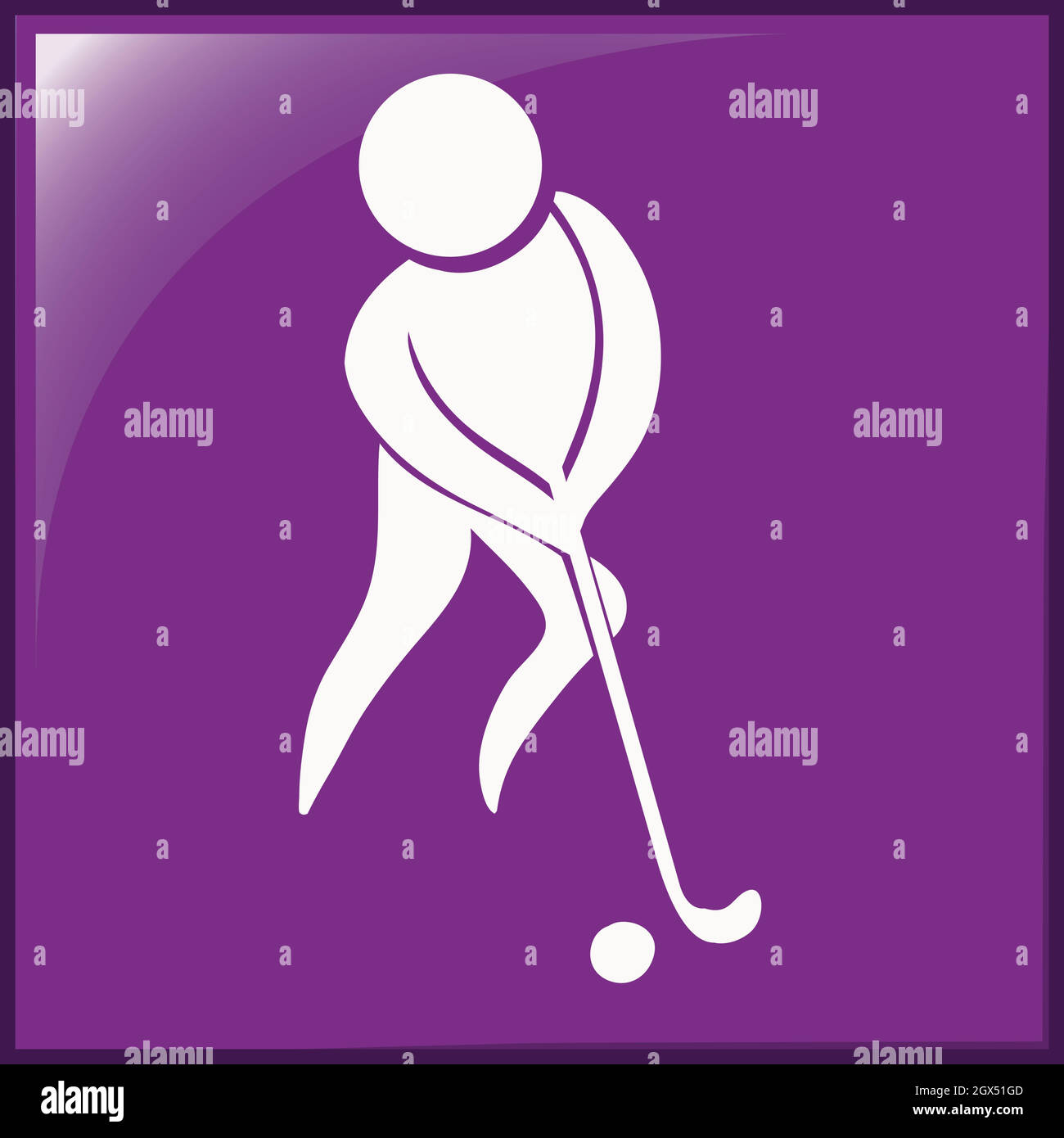 Design emblématique du sport pour le hockey sur gazon Illustration de Vecteur