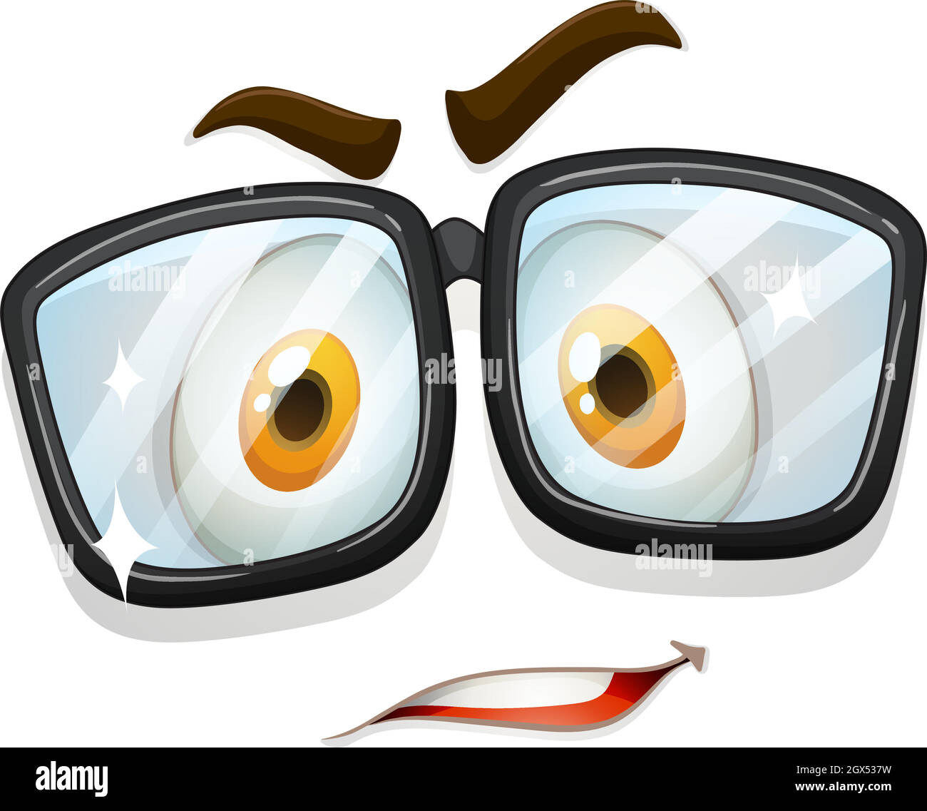 Expression faciale avec lunettes Image Vectorielle Stock - Alamy
