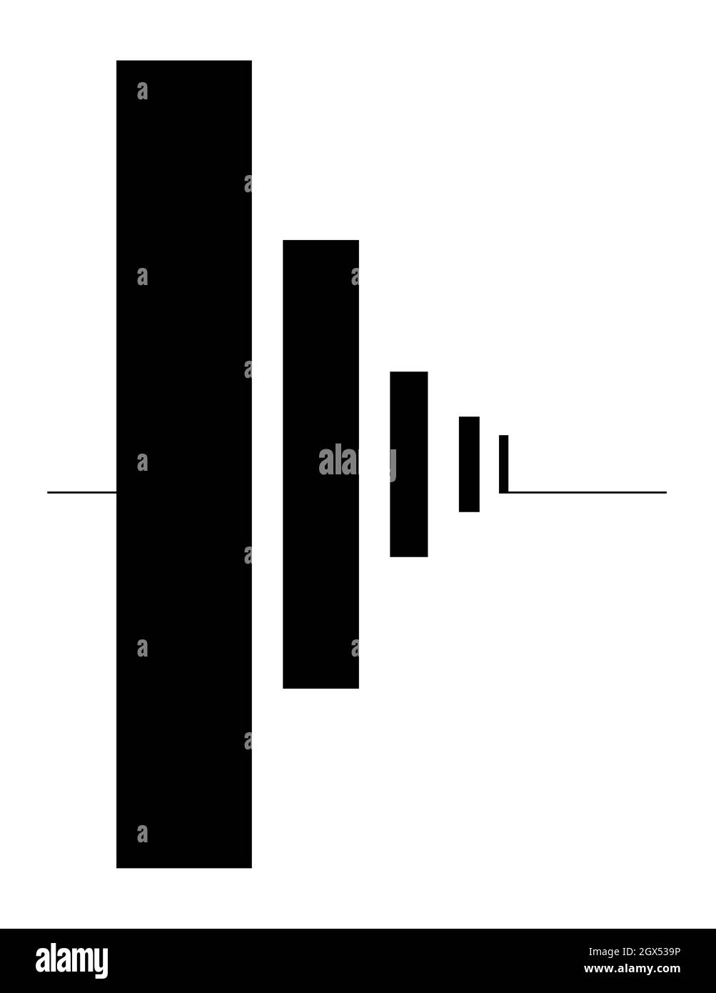 Rectangles noirs en perspective sur fond blanc.Perspective d'une seule exécution. Banque D'Images