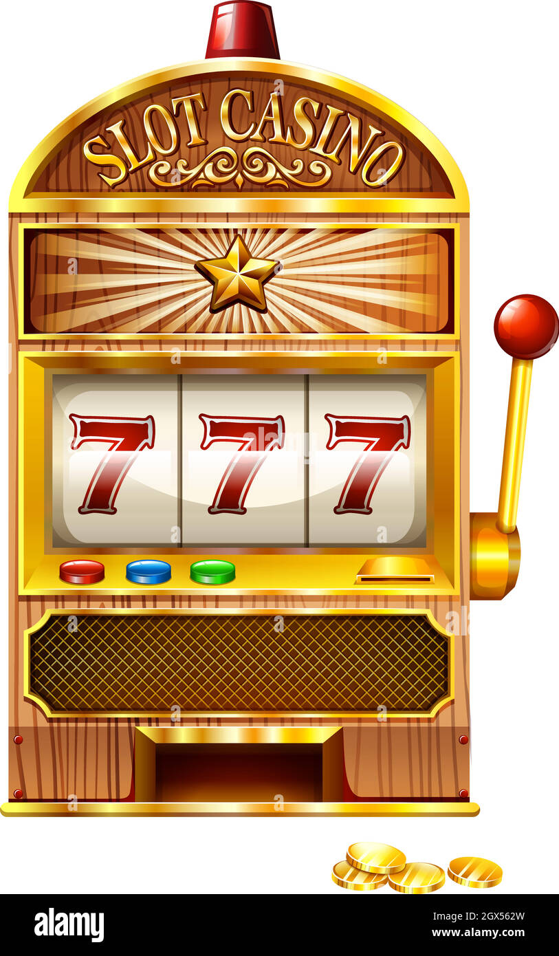 Machine à sous avec la chance sept Illustration de Vecteur