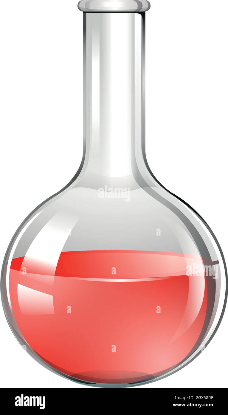 Substance rouge dans un bécher en verre Illustration de Vecteur