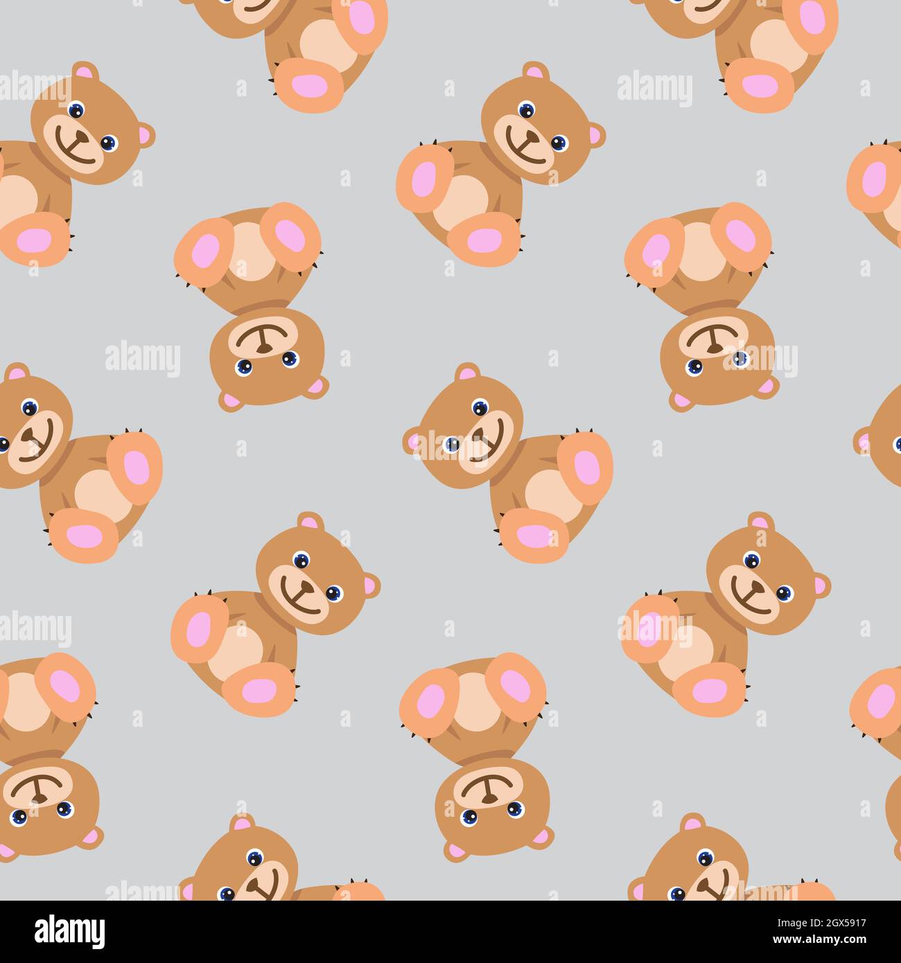 Motif Sans Couture Avec Adorable Ours En Peluche Marron Dans Des Couleurs Pastel Illustration Bebe Imprime Dessins Animes Pour Enfants Parfait Pour Les Vetements Pour Enfants Le Textile Image Vectorielle Stock