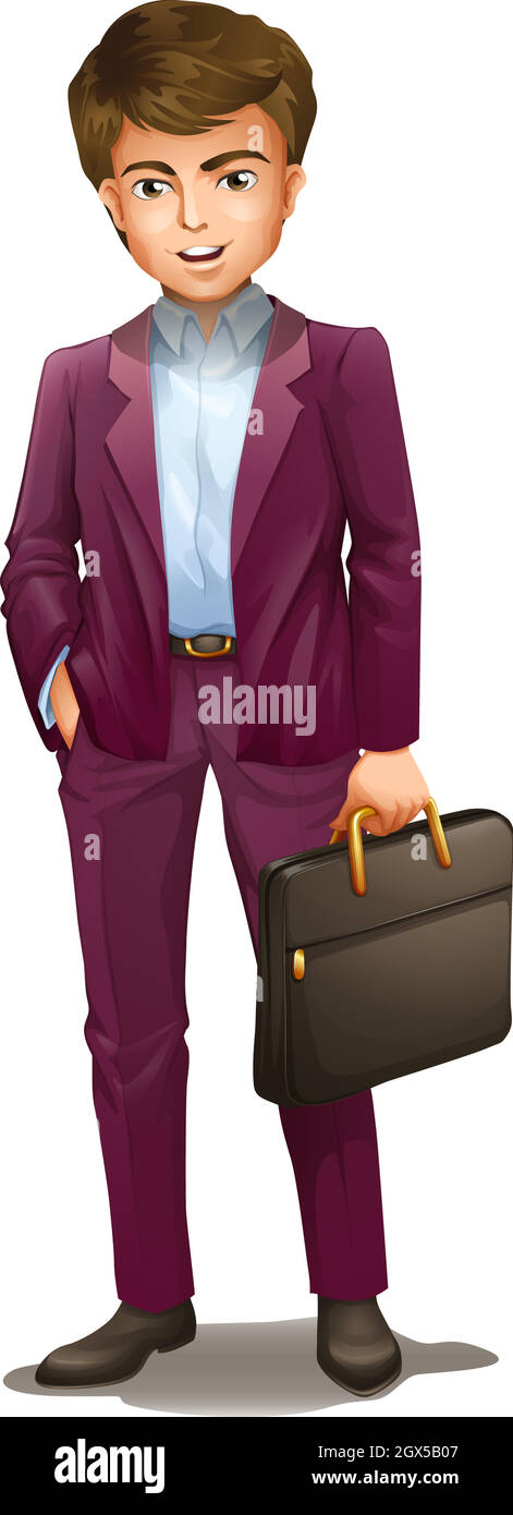 Un homme tenant une valise Illustration de Vecteur