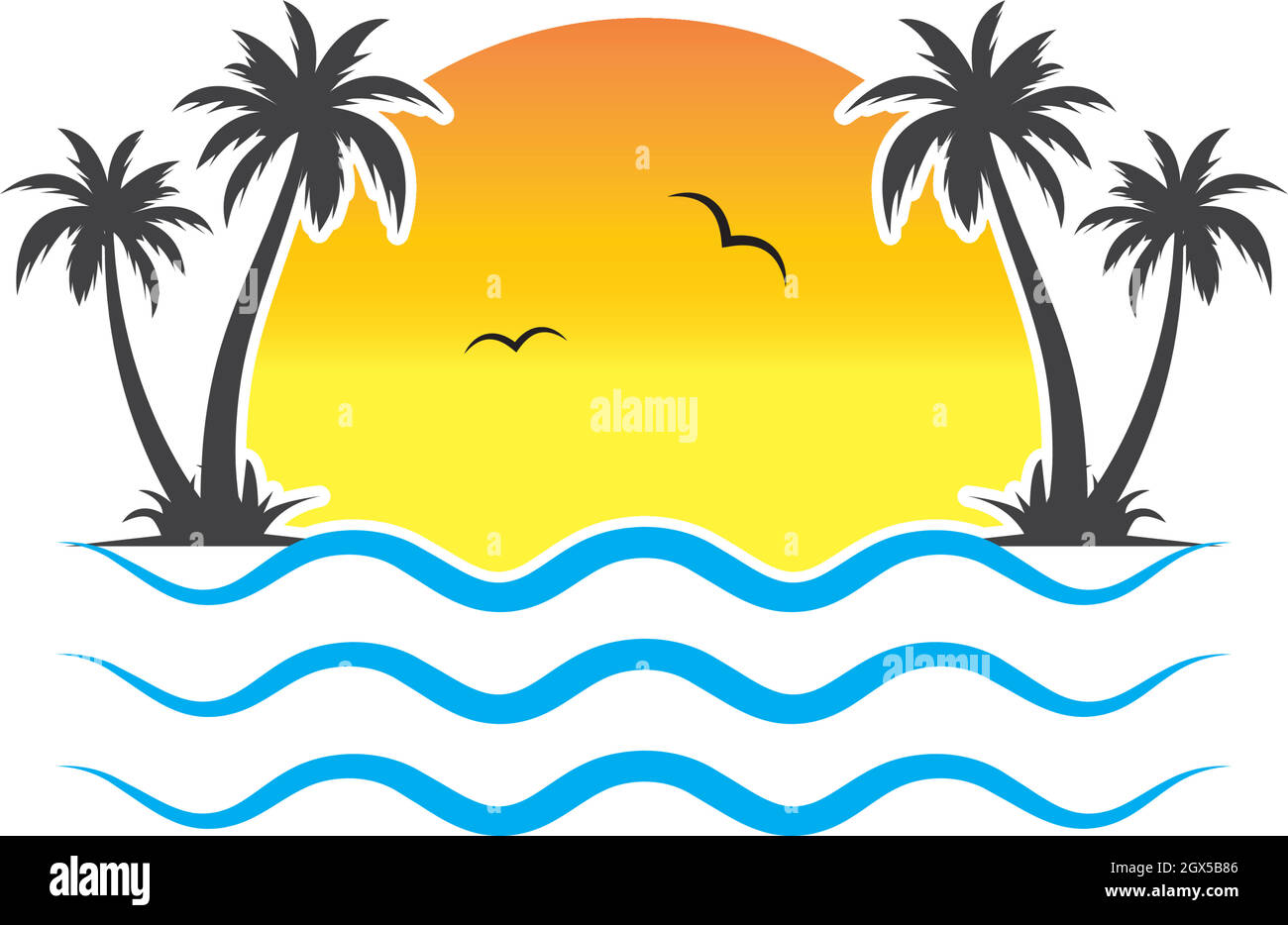 Icône de palmier représentant l'été et illustration vectorielle du logo de voyage Illustration de Vecteur