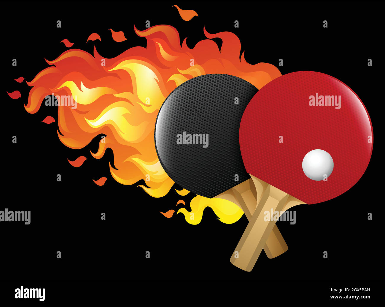 Table de ping-pong flamboyante Illustration de Vecteur