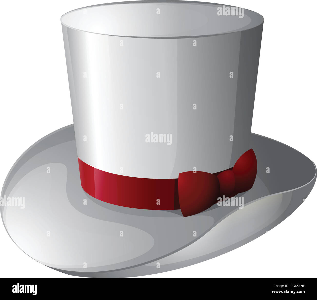 Un chapeau de magicien blanc avec un ruban rouge Illustration de Vecteur