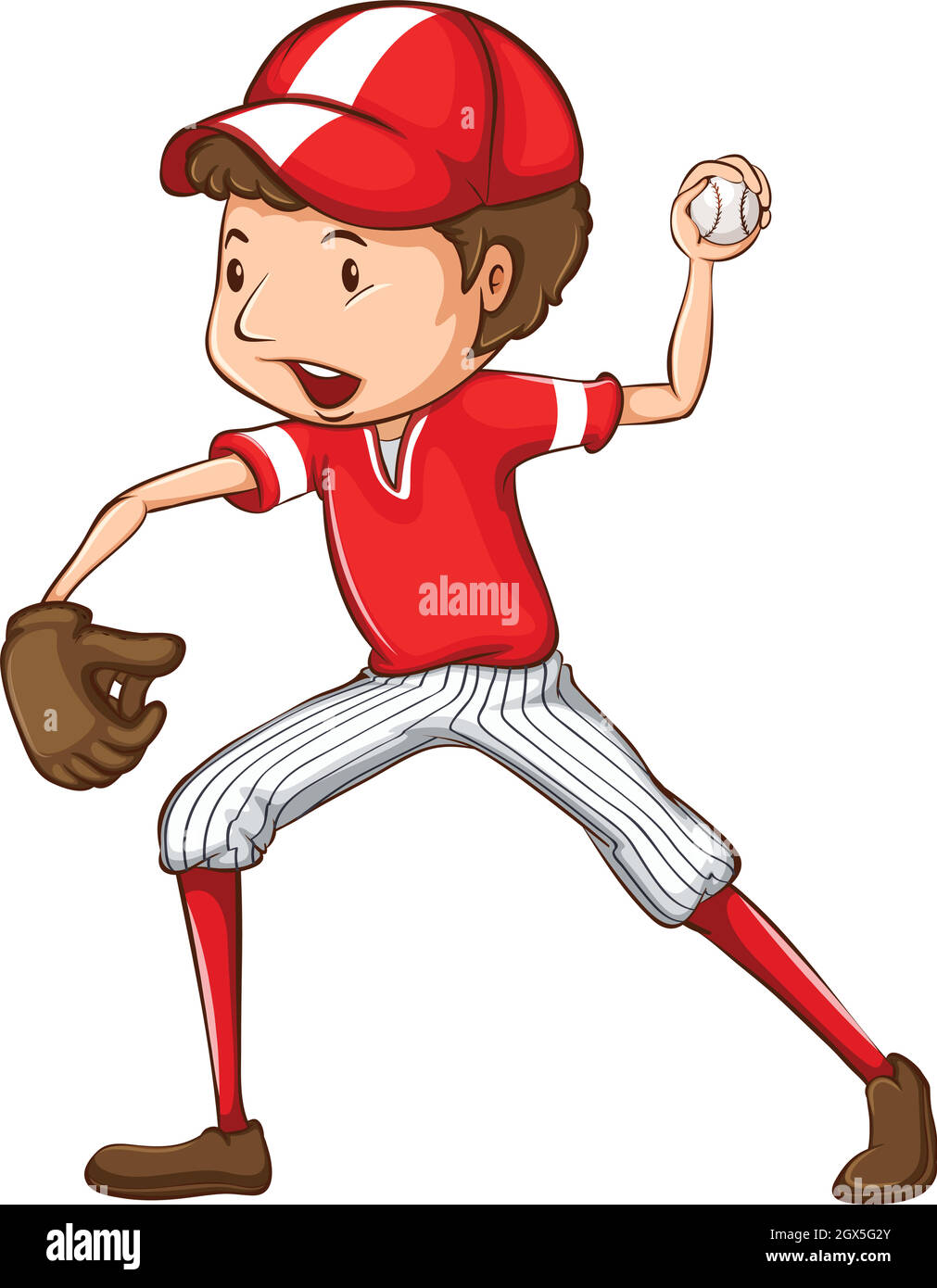 Un joueur de baseball masculin Illustration de Vecteur