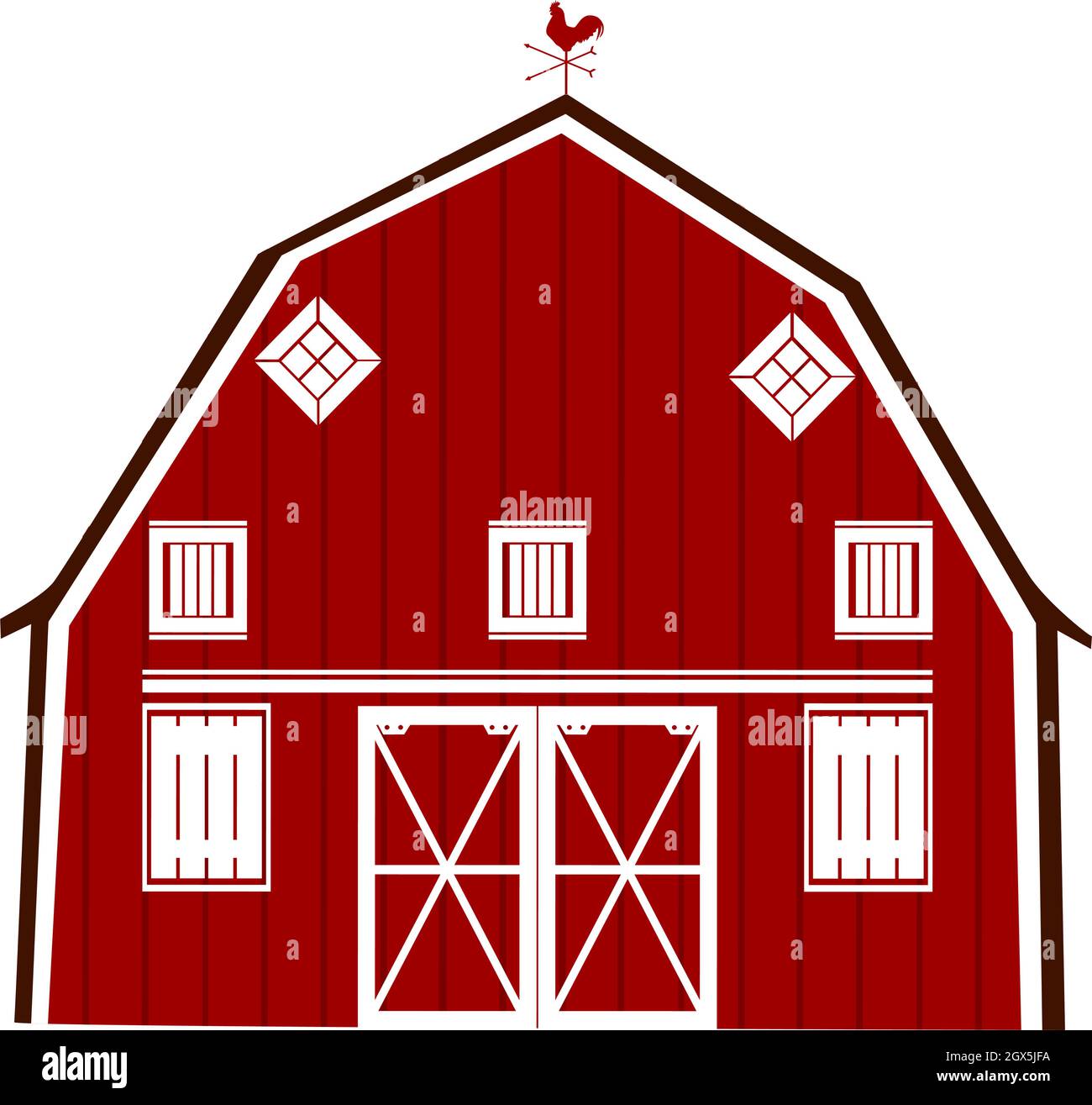 Prairie Barn House illustration Vector sur fond blanc Illustration de Vecteur