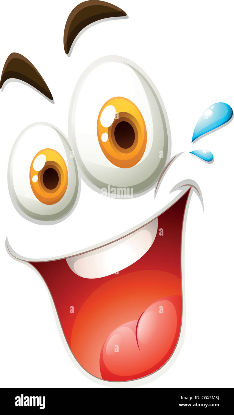 Hppy face expression avec des larmes Illustration de Vecteur