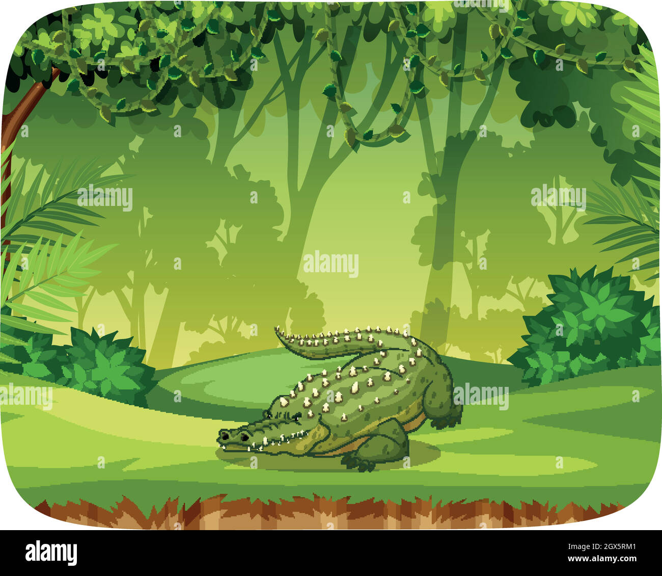 Crocodile sur le gabarit de note Illustration de Vecteur