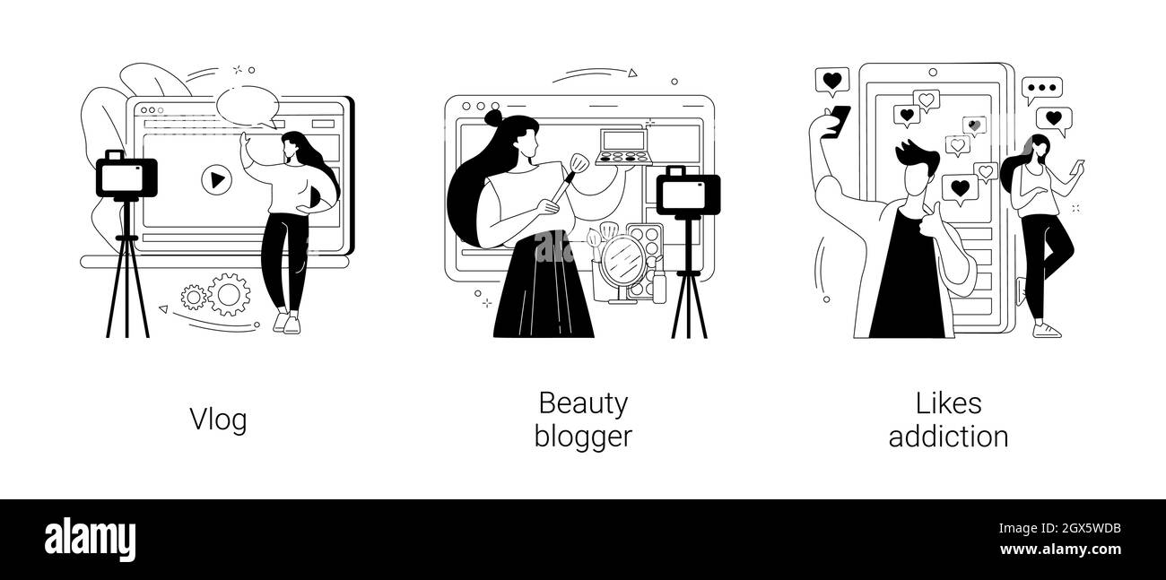 Illustrations vectorielles du concept abstrait star des médias sociaux. Illustration de Vecteur