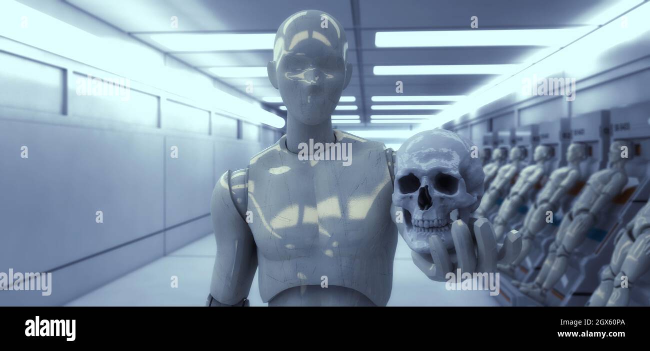 3D render. Silhouettes humanoïdes clonage Banque D'Images