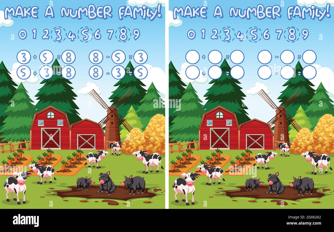 créer un fond mathématique de ferme de nombres Illustration de Vecteur